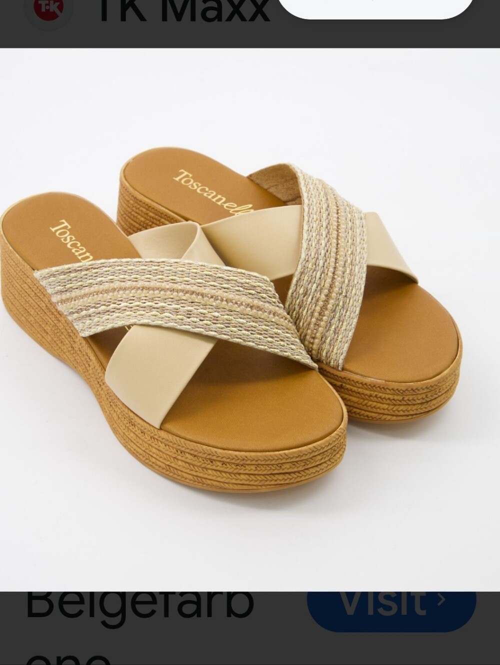 Toscanella New Beige Platform Slide Sandals